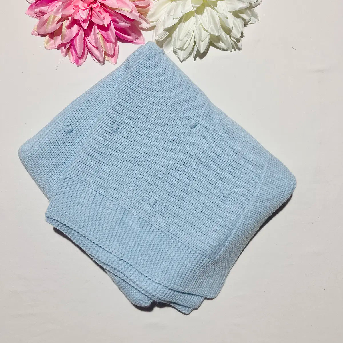 Manta de malha pompom bebé - Com ou Sem personalização