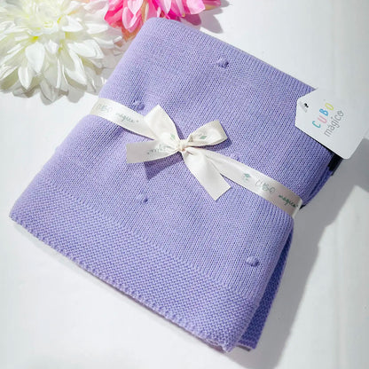 Manta de malha pompom bebé - Com ou Sem personalização