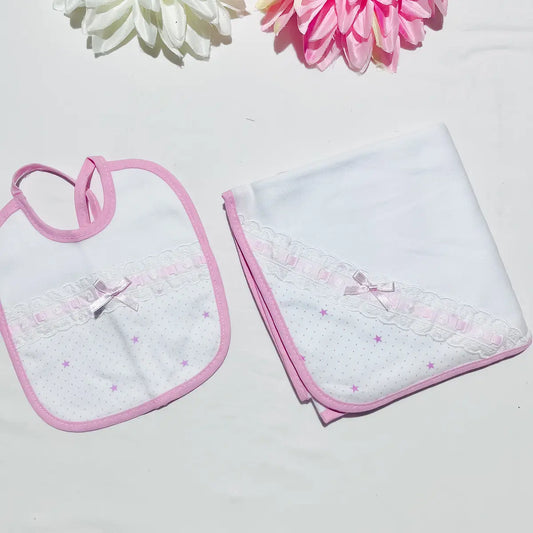 Conjunto fralda e babete - Várias cores - Com ou Sem personalização