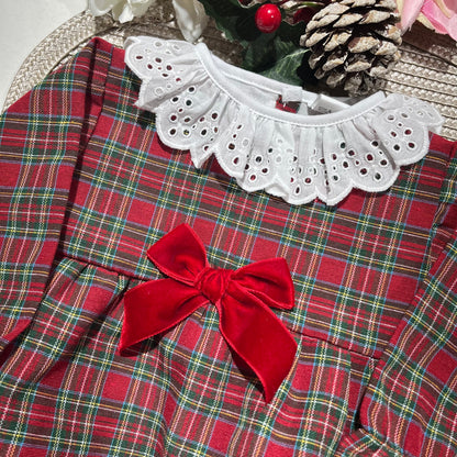 Fofo Natal para menina - Vermelho - 3 aos 12M