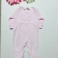 Babygrow rosa recém-nascido de veludo