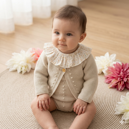 Conjunto Lili em malha para bebé - 1 aos 12M