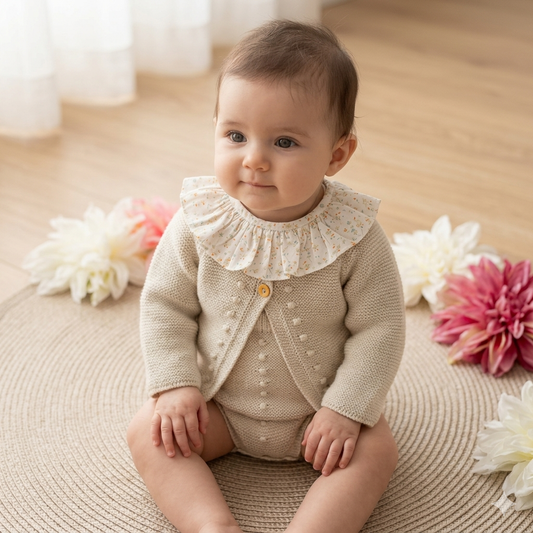 Conjunto Lili em malha para bebé - 1 aos 12M