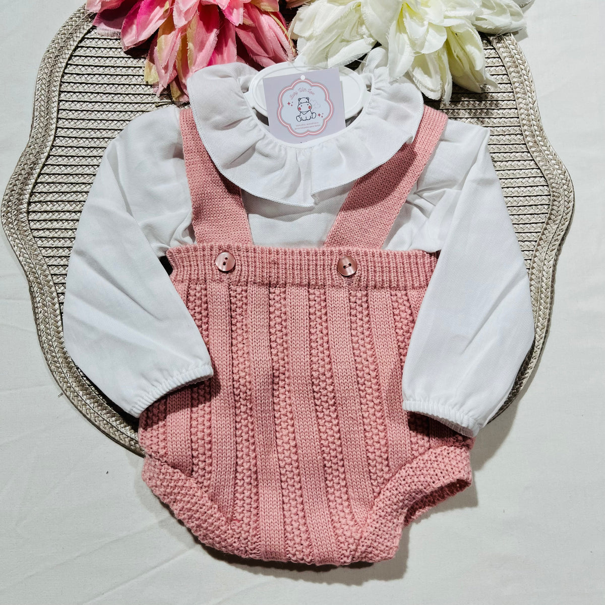 Conjunto 3 peças  para bebé - 3 e 6 M - Rosa velho