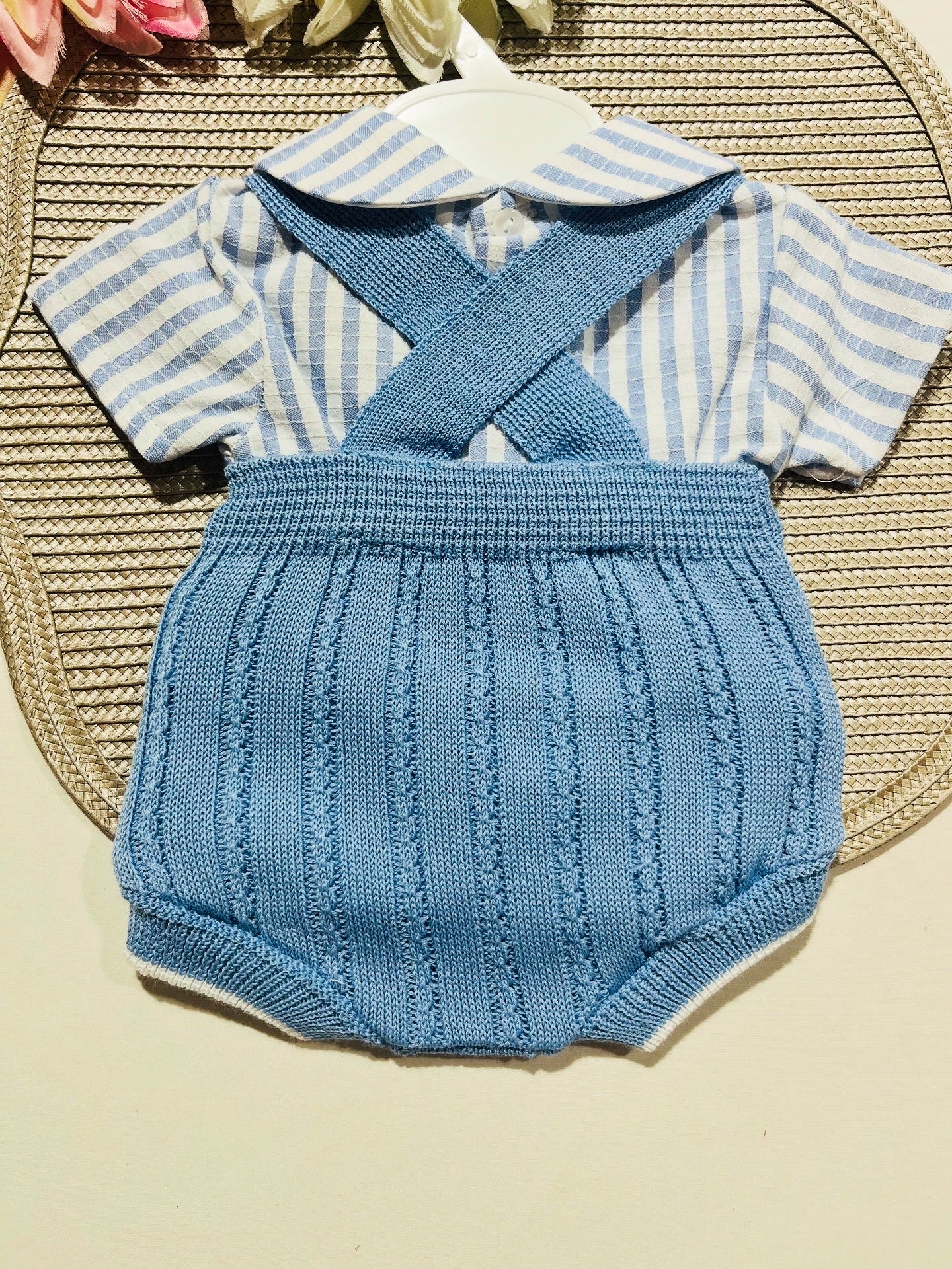 Conjunto Francisco - Fofo e camisa - 3 aos 12M - Azul cobalto