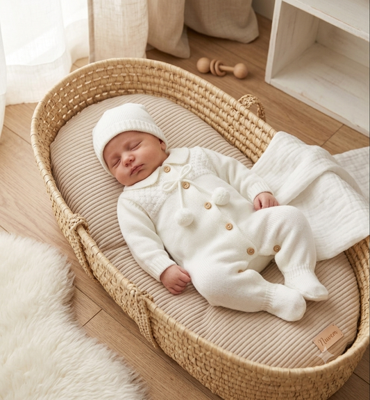 Conjunto Macacão e gorro para bebé - 0/2M - Pérola