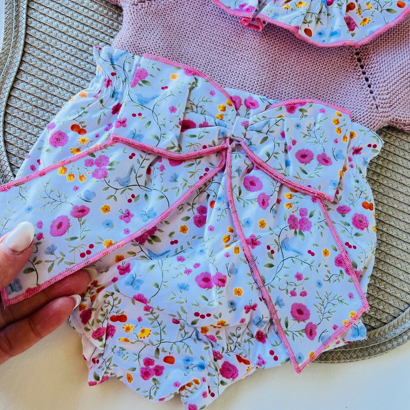 Conjunto Rose para bebé  - 3 aos 12M - Rosa velho