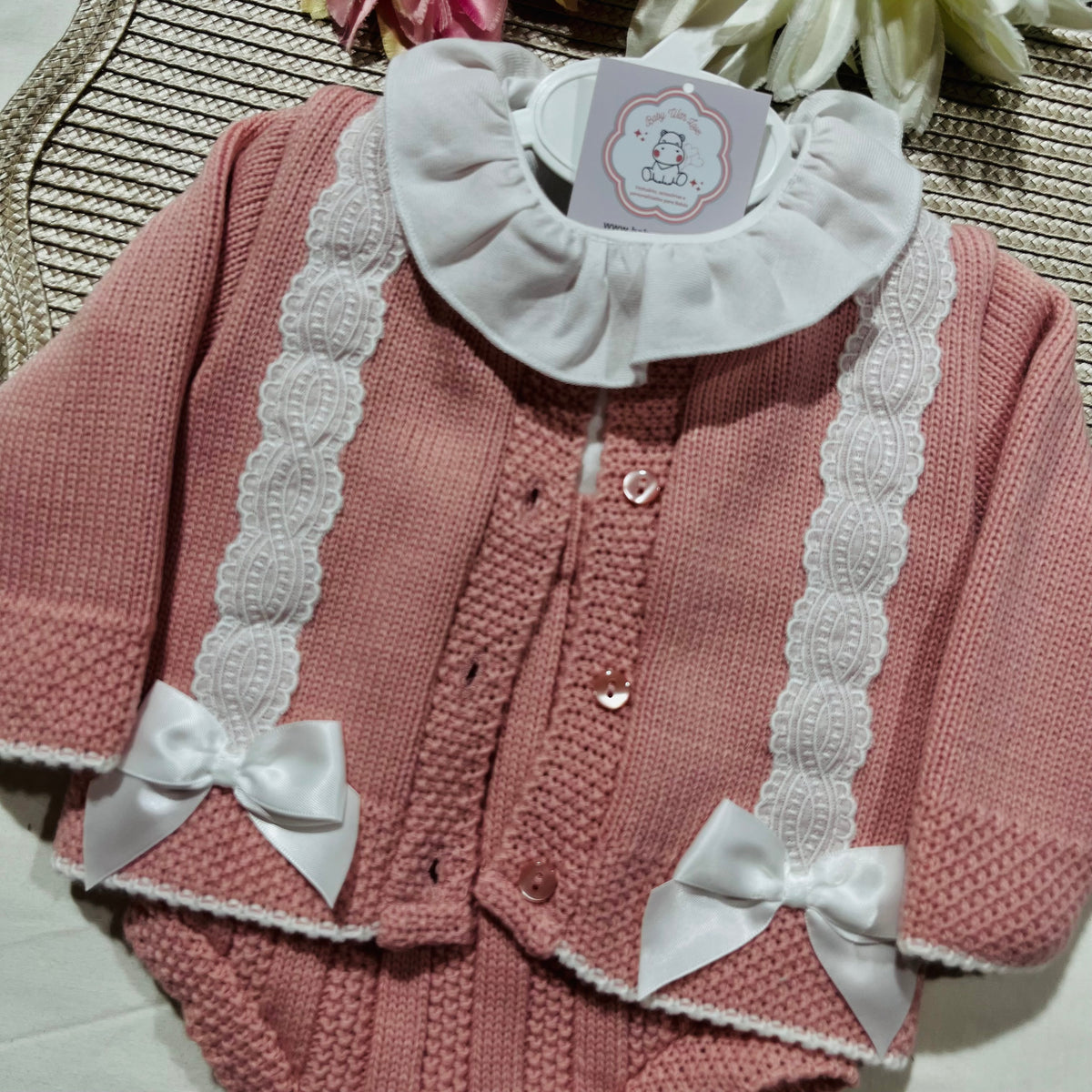Conjunto 3 peças  para bebé - 3 e 6 M - Rosa velho