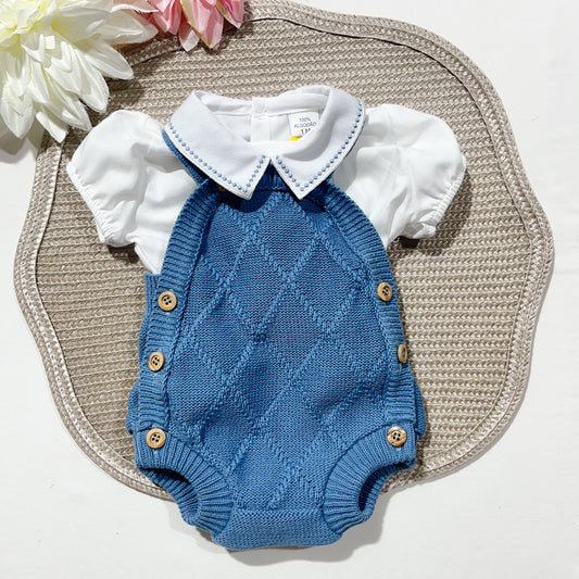 Conjunto de bebé em malha - Fofo e camisa em algodão