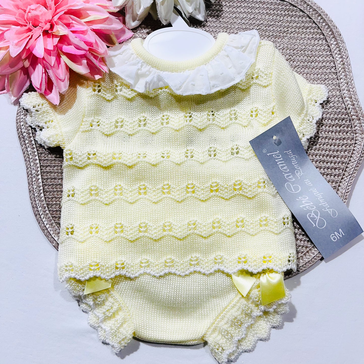 Conjunto de 2 peças em malha bebé