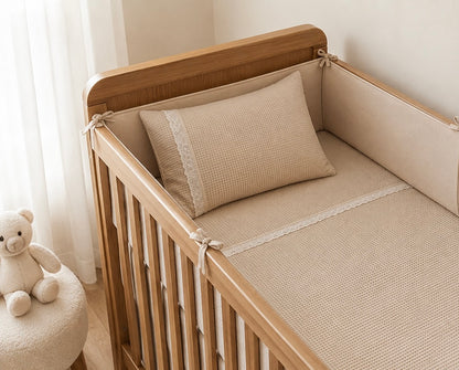 Conjunto Renda - Edredom + protector + Almofada  para Cama de Grades