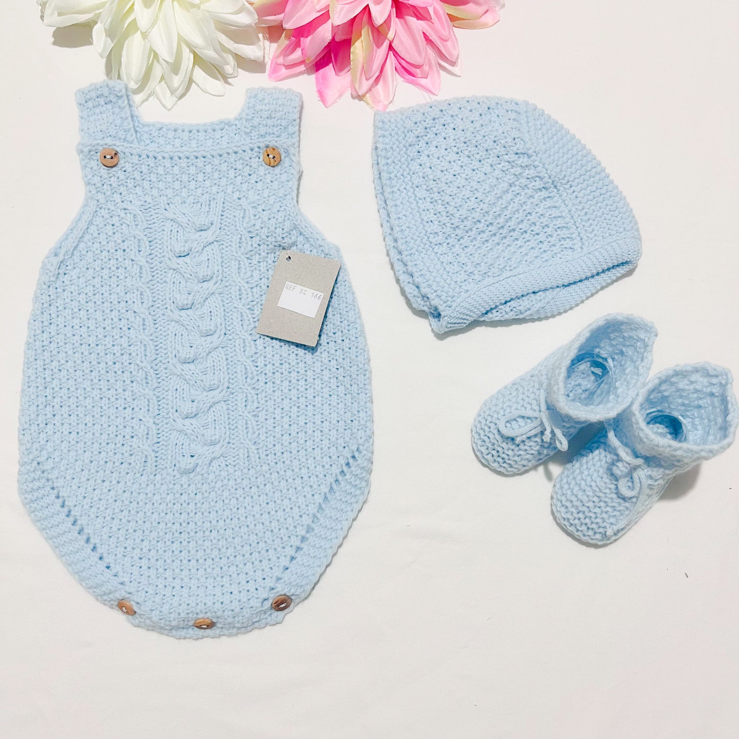 Conjunto de bebé malha 3 peças