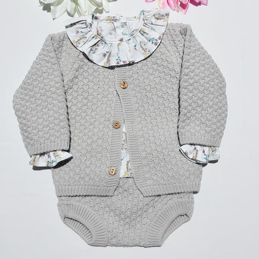 Conjunto Ariela em malha para bebé 3 peças