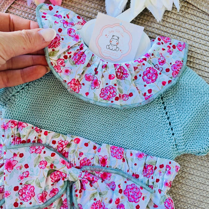 Conjunto Rose para bebé  - 3 aos 12M - Verde água