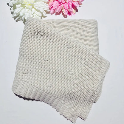 Manta pompom de bebé em malha - Várias cores - Com ou Sem personalização