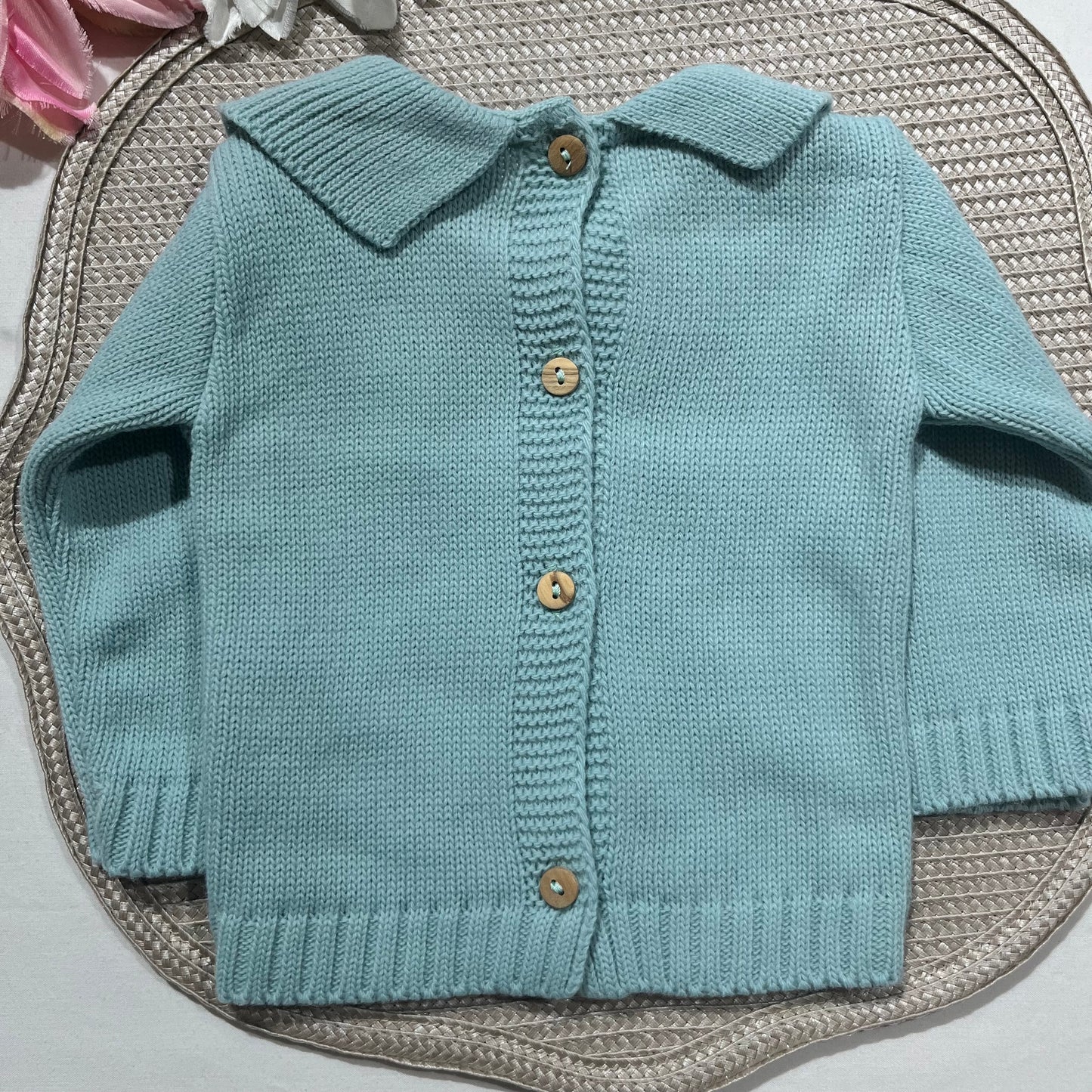 Conjunto em malha para bebé - 1/3M - Verde água