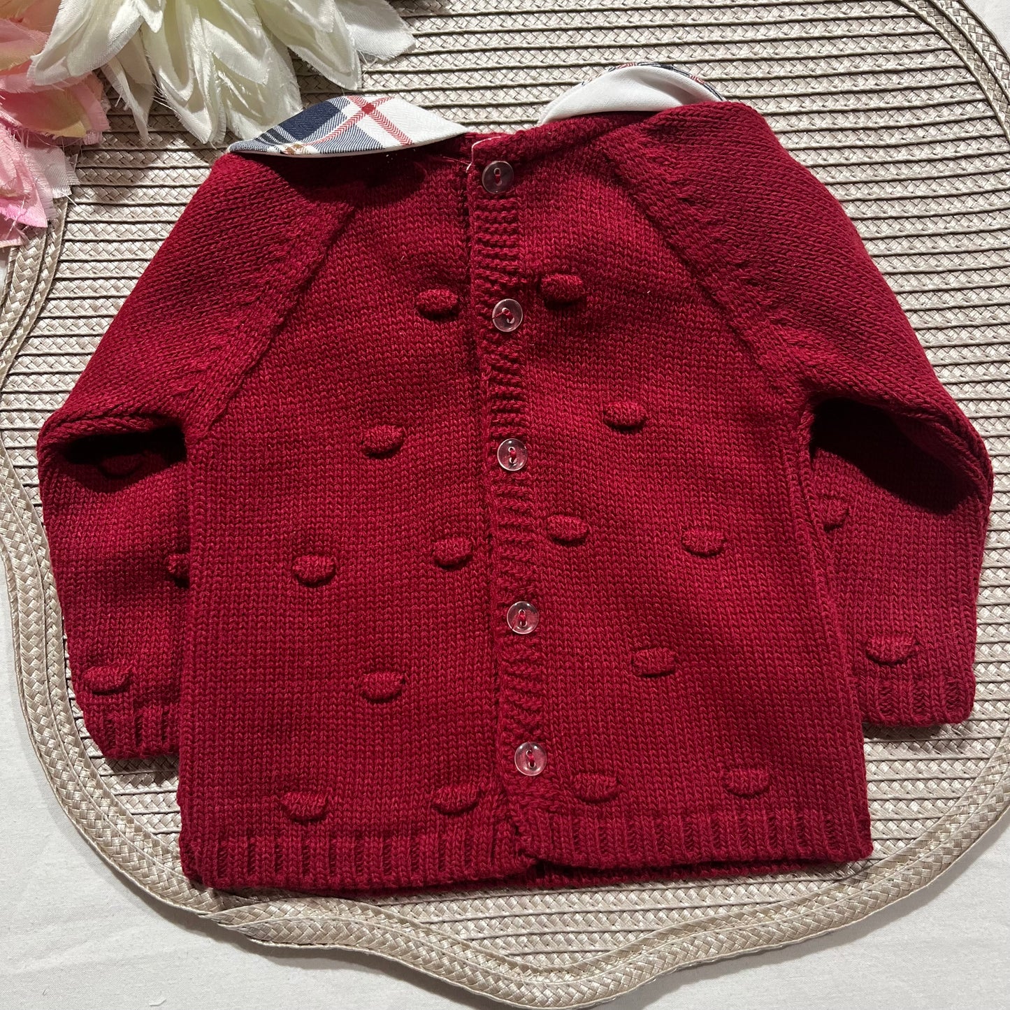 Conjunto Xadrez para bebé - 1 aos 12M - Vermelho