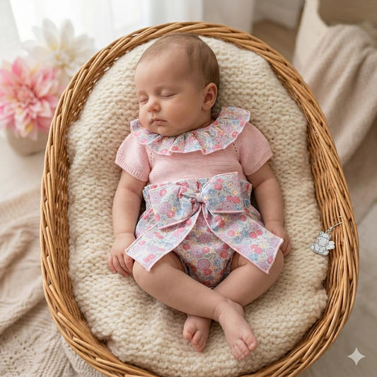 Conjunto Rose para bebé  - 3 aos 12M - Rosa bebé