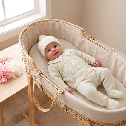 Conjunto em malha para bebé - 1/3M - Pérola