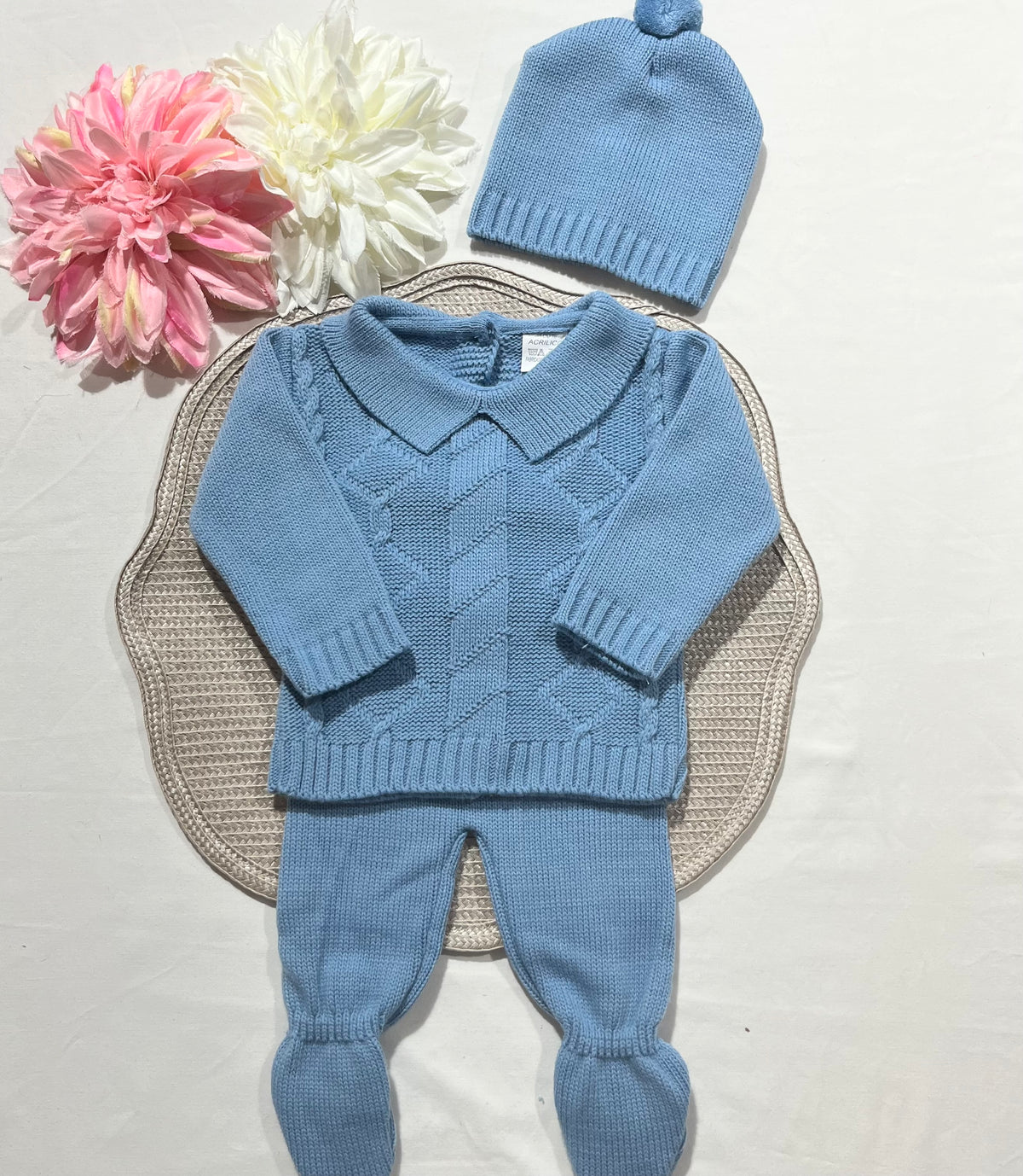 Conjunto em malha para bebé - 1/3M