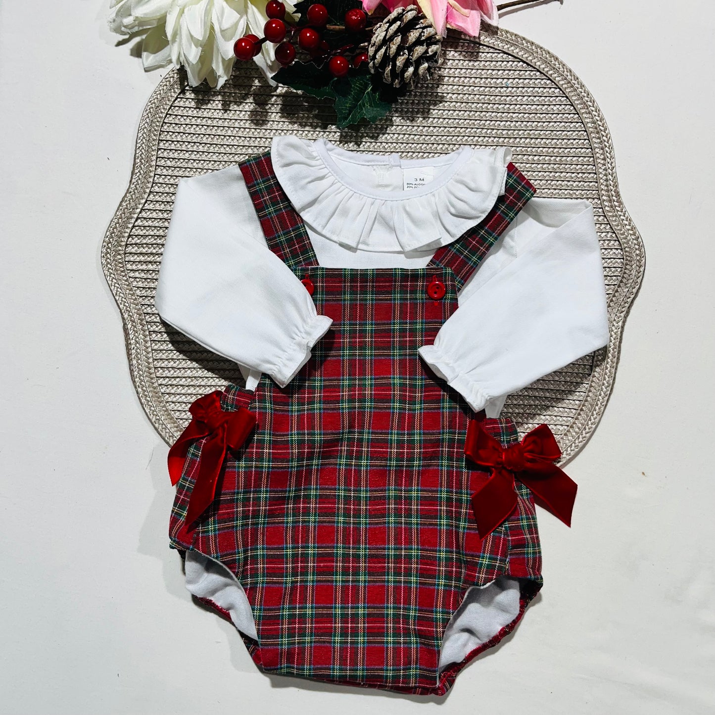 Conjunto para menina - Jardineira + Camisa - 3 aos 12M