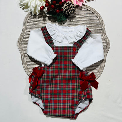Conjunto para menina - Jardineira + Camisa - 3 aos 12M