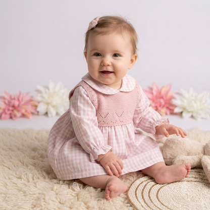 Conjunto Vichy -Vestido e colete - 1 aos 12M