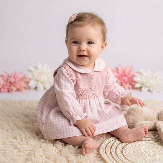 Conjunto Vichy -Vestido e colete - 1 aos 12M