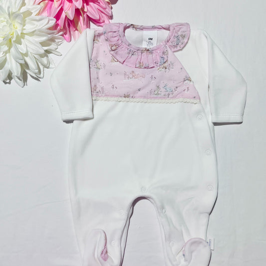 Babygrow recém-nascido de veludo tema floresta encantada