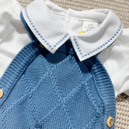 Conjunto de bebé em malha - Fofo e camisa em algodão