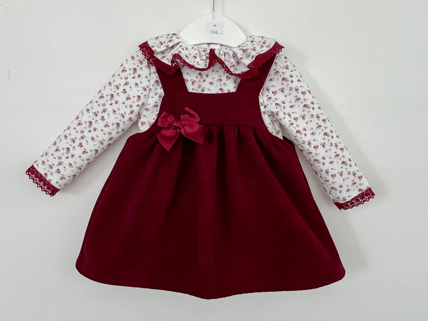 Vestido Aurora  para bebé - Vermelho - 6 e 12M