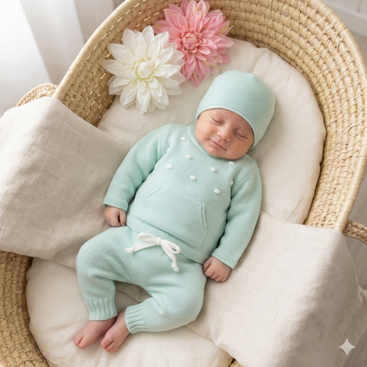 Conjunto para Bebé “Doce Encanto” – Algodão 0-3M | Saída Maternidade