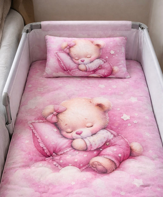 Edredom + almofada para Next 2 me - Rosa bebé