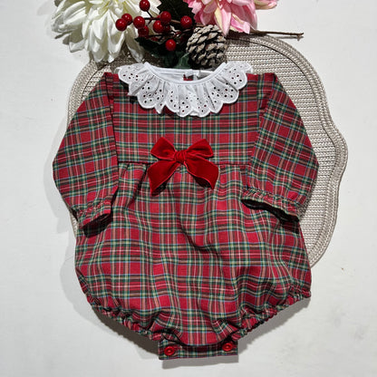 Fofo Natal para menina - Vermelho - 3 aos 12M