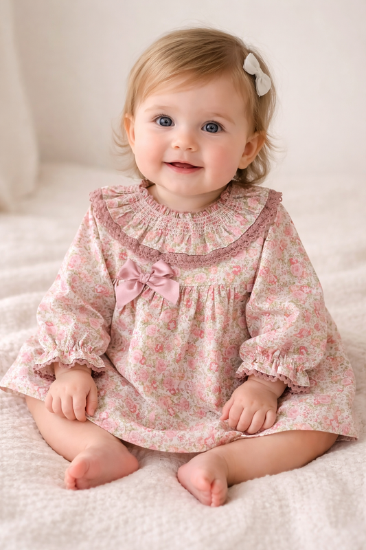 Vestido Rosinha para bebé - 3 aos 18M