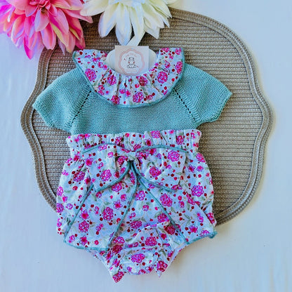 Conjunto Rose para bebé  - 3 aos 12M - Verde água