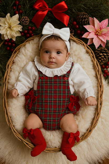 Conjunto para menina - Jardineira + Camisa - 3 aos 12M
