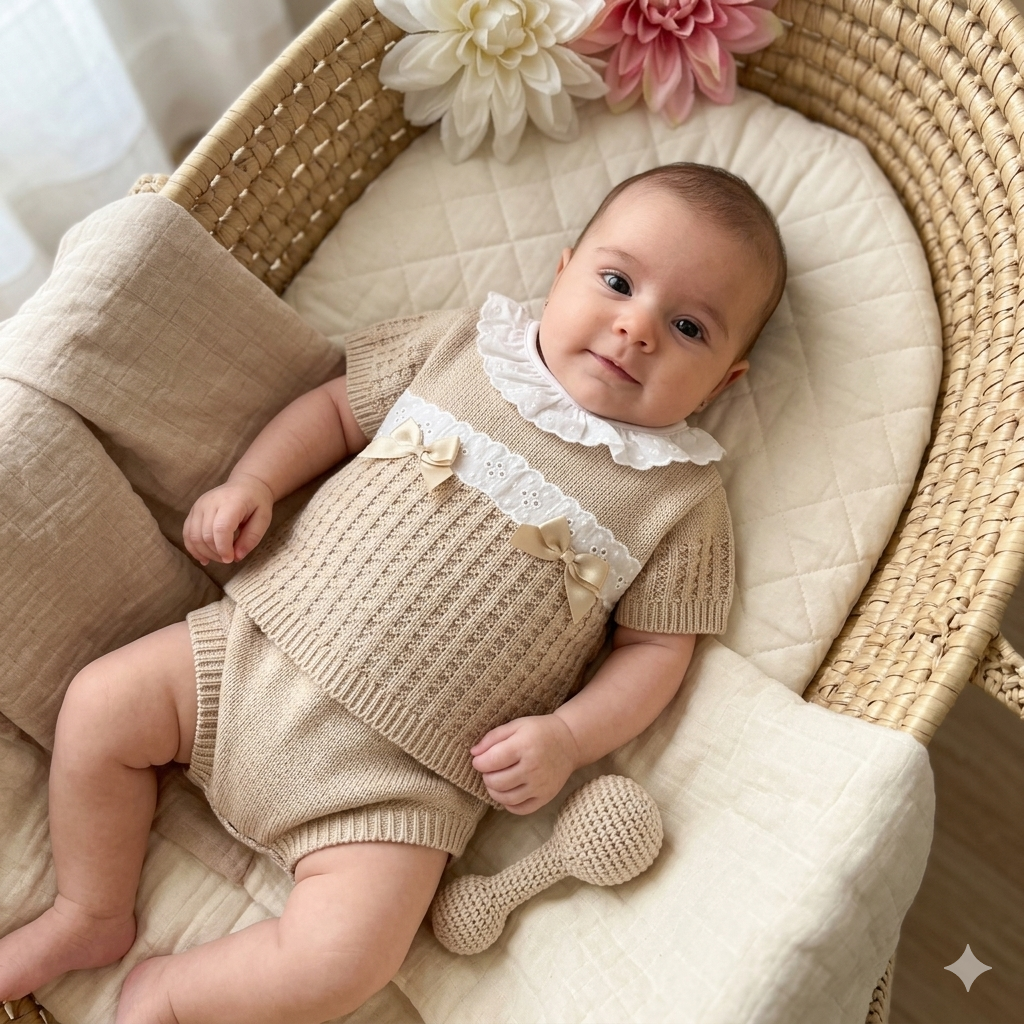 Conjunto Doce encanto para bebé -  Conjunto e sapatinhos - 1/3M