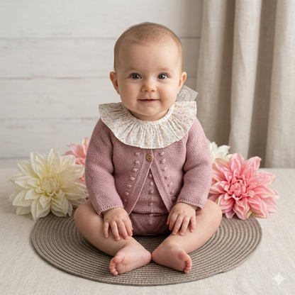 Conjunto Lili em malha para bebé - 1 aos 12M