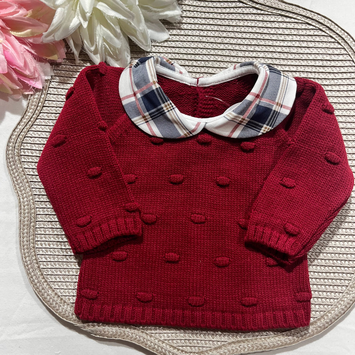 Conjunto Xadrez para bebé - 1 aos 12M - Vermelho