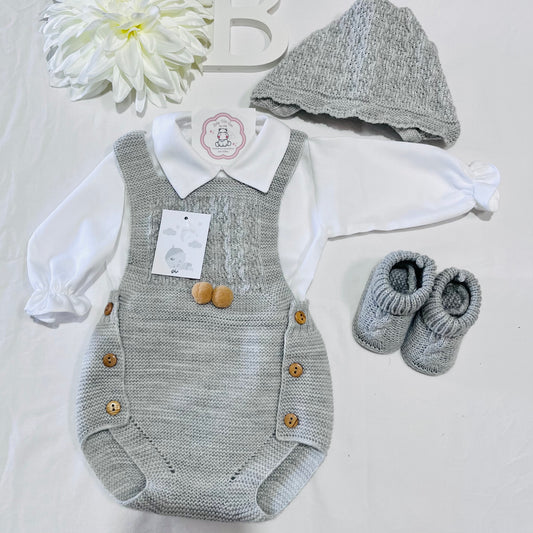 Conjunto de bebé malha 3 peças