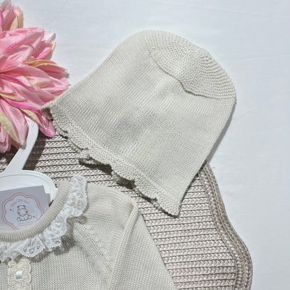 Conjunto Renda para bebé - 0 aos 6M - Areia - Algodão