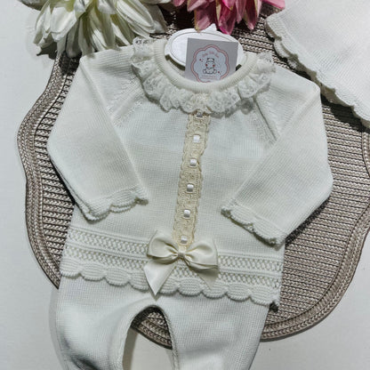Conjunto Renda para bebé - 0 aos 6M - Pérola - Algodão