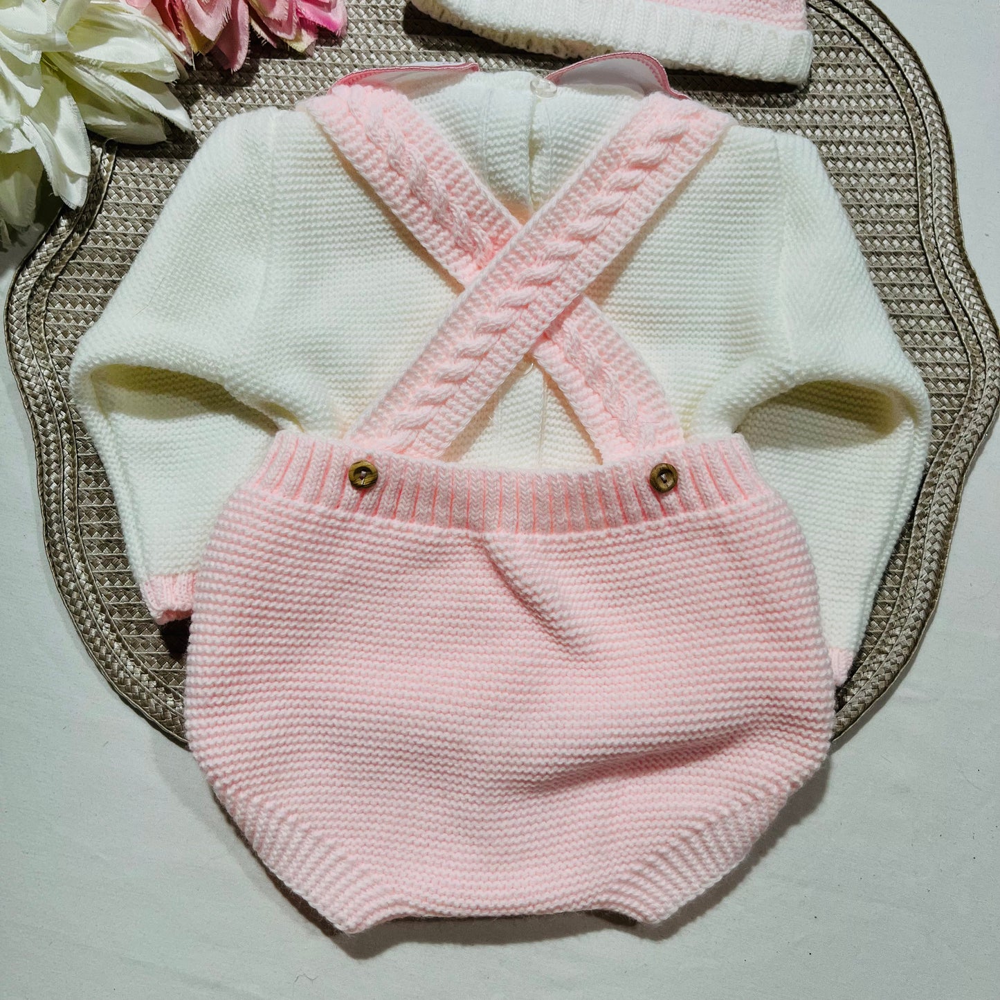 Conjunto para bebé - Fofo, camisola e gorro - 1/3M - Rosa bebé
