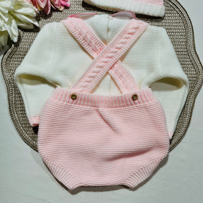 Conjunto para bebé - Fofo, camisola e gorro - 1/3M - Rosa bebé