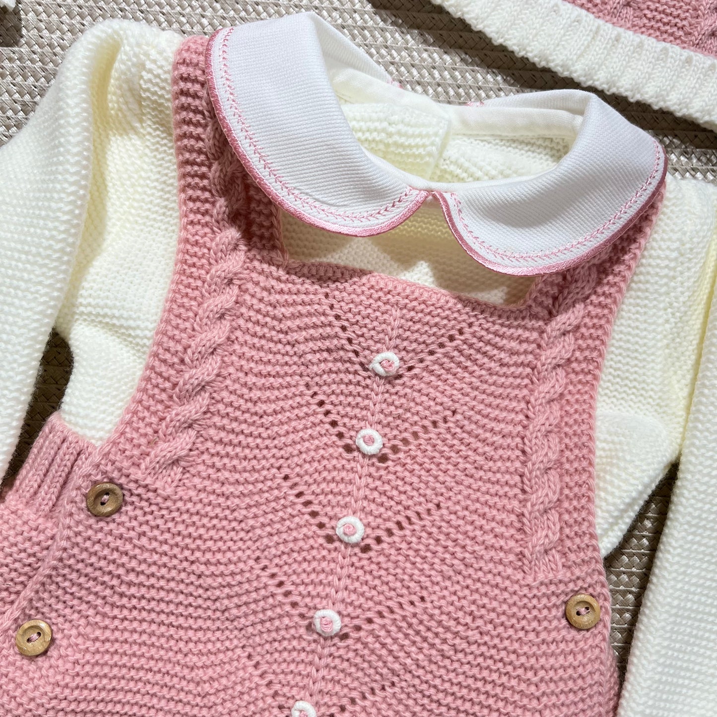 Conjunto para bebé - Fofo, camisola e gorro - 1/3M - Rosa velho