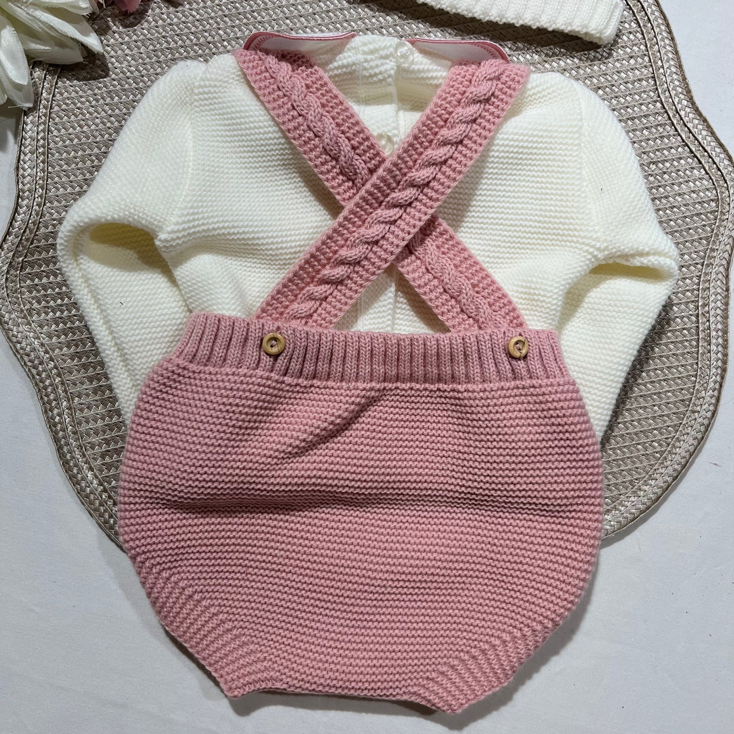 Conjunto para bebé - Fofo, camisola e gorro - 1/3M - Rosa velho