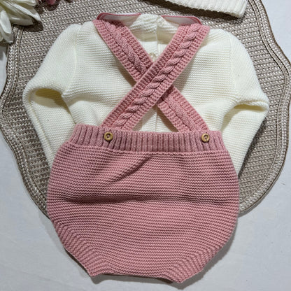 Conjunto para bebé - Fofo, camisola e gorro - 1/3M - Rosa velho