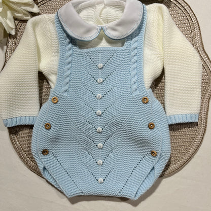 Conjunto para bebé - Fofo, camisola e gorro - 1/3M - Azul bebé