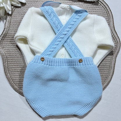 Conjunto para bebé - Fofo, camisola e gorro - 1/3M - Azul bebé